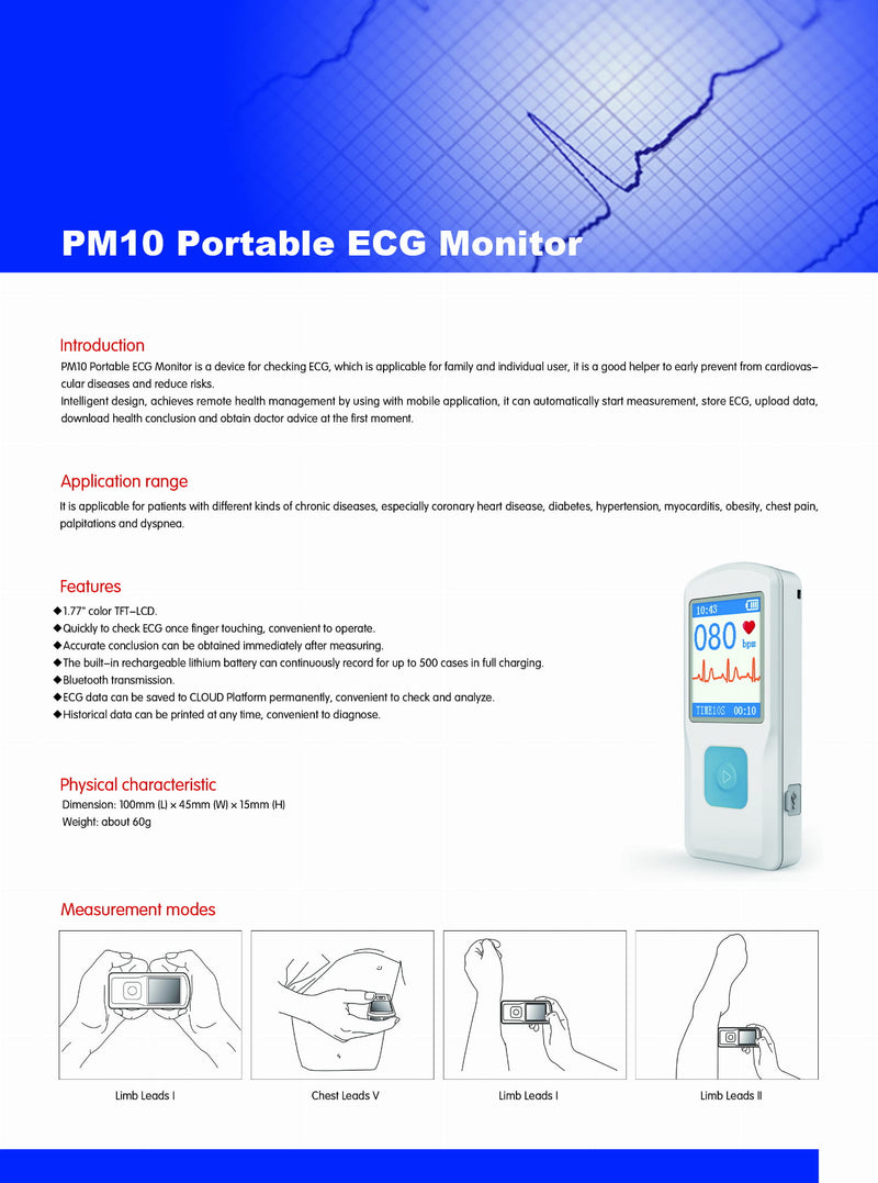 Aparat-Monitor-EKG-poręczny-Contec-PM10-USB-Bluetooth